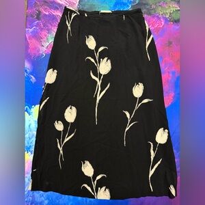 Liz Claiborne Black and White Floral Skirt